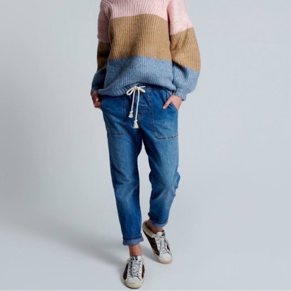 One Teaspoon Shabbies Drawstring Boyfriend Jeans Parachute Dropped Crotch Size M - Picture 3 of 15